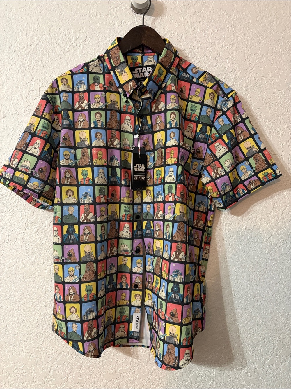 RSVLTS Star Wars May the 4th kunuflex color block Short Sleeve Button-Down Shirt